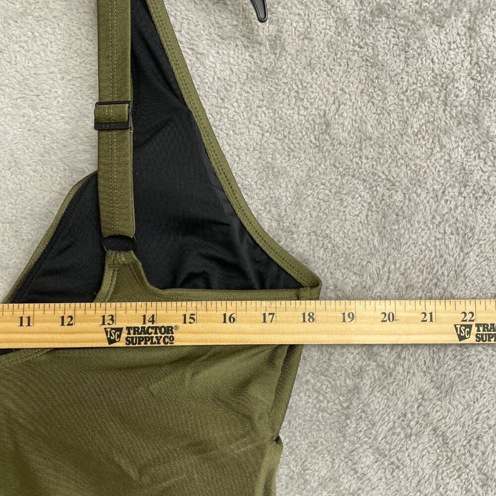 💥 Olive Green Twist Front One Piece Swimsuit N0967 - Picture 6 of 13